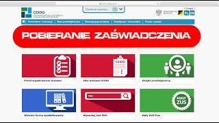 Jak pobrać ZAŚWIADCZENIE o wpisie w CEiDG [upl. by Lorita474]