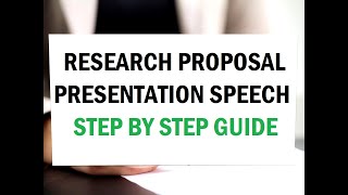 Research Proposal Presentation Speech [upl. by Siuqcram]