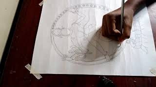 how to draw god Natarajan in pencil art step by step [upl. by Irrot]