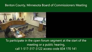 Tuesday November 5 2024 900 AM Benton County Minnesota Board of Commissioners Regular Meeting [upl. by Eimmaj]