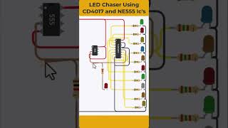 LED Chaser Using CD4017 and NE555 ICs led shorts simulation [upl. by Billen]