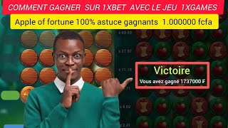 Comment gagner 1xbet avec le jeu 1xgames apple of fortune 100 astuce gagnants 2024 [upl. by Indihar]