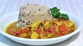 Hähnchen Curryschnelles Chicken Curry mit KokosmilchHähnchen Geschnetzeltes mit Curry und Paprika [upl. by Gillman245]