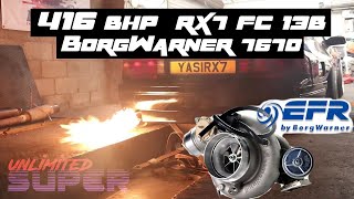 416BHP RX7 FC 13b Borgwarner 7670  Adaptronic ECU  tuned by GsportCars  Unlimited Super [upl. by Semadar194]