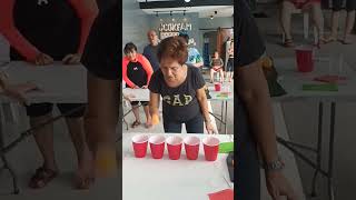 Senior Playing Ping Pong Ball in the Cup Games [upl. by Godfrey]