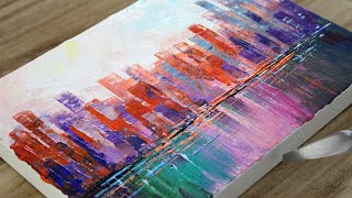 Abstract Cityscape Painting  Demo  Easy For Beginners  Relaxing 537 [upl. by Mukund576]