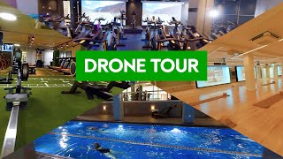 Drone flies through Barbican Fitness and Wellbeing Centre  Nuffield Health [upl. by Ramed]