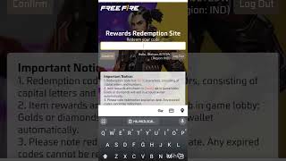 Free fire todays redeem code  free fire redemption site code  FF redemption code  FF redeem cod [upl. by Erdrich]