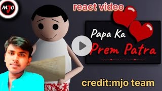 piyush reacted on mjo new video pita ka Prem patra credit make joke of  mjomakejokeof vir [upl. by Adnileb]