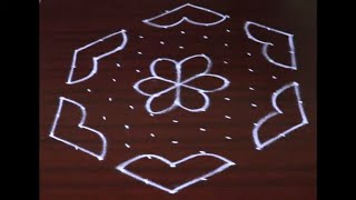 Easy Rangoli Design with 11X6 Dots  Rangoli Designs  Kolam Designs  Muggulu Designs  KGS Rangoli [upl. by Eelessej]