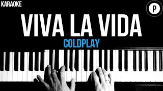 Coldplay  Viva La Vida Karaoke SLOWER Acoustic Piano Instrumental Cover Lyrics  WITH STRINGS [upl. by Sheryl]