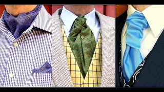 How to tie a Cravat an Ascot and a Ruche Tie Know the Difference and how to wear them [upl. by Trahern]