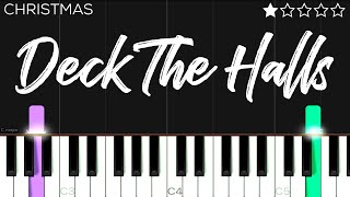 Christmas  Deck The Halls  EASY Piano Tutorial [upl. by Eelyab]