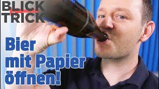 So öffnest du ein Bier mit Papier  BLICKTrick [upl. by Enomar]