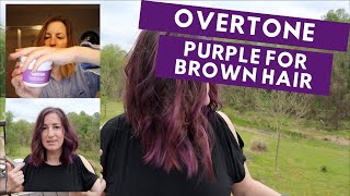 Overtone Purple for Brown Hair  BEFORE and AFTER [upl. by Chere]