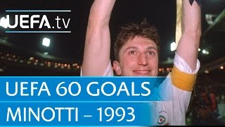 Lorenzo Minotti v Antwerp 1993 60 Great UEFA Goals [upl. by Kcirde147]