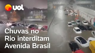 Chuvas no Rio de Janeiro deixam desaparecidos alagam hospital e interditam Avenida Brasil [upl. by Emad]