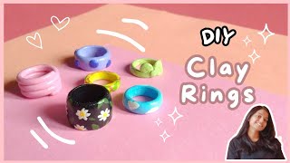 Easy to make DIY Clay Rings 💍😍✨  DIY Clay Rings  Rings with Mould it clay [upl. by Pachston47]