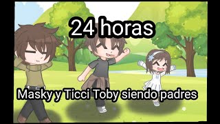 Masky y Ticci Toby 24 horas siendo padres  Corto  Ship Ticci Toby x Masky  🧊 GachaIce 🧊 [upl. by Heyde657]