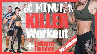 60 Minuten HIIT HOME WORKOUT  800 KALORIEN verbrennen  Muskeln aufbauen und Fett verbrennen [upl. by Ainessej]