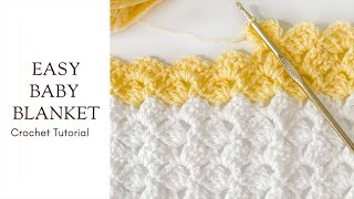 Easy Beginner Crochet Baby Blanket Video Tutorial [upl. by Norvin151]