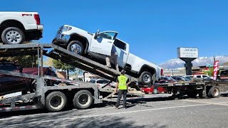 100k GMC Truck almost falls off Semi [upl. by Legge]