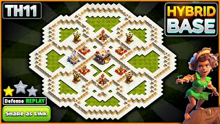 NEW BEST TH11 HYBRIDTROPHY Base 2024  Town Hall 11 Trophy Base Design  Clash of Clans [upl. by Beth]