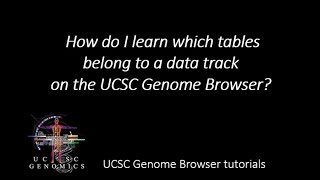 How do I learn which tables belong to a data track on the UCSC Genome Browser [upl. by Dotty]