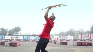 Dhawan takes Virats Challenge  Trick Shot During MRF Shoot [upl. by Subocaj596]