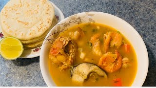 Como hacer sopa de mariscos o mariscada Salvadoreña facilísimo [upl. by Giulia]