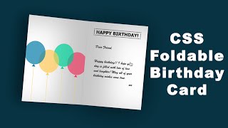 CSS Folded Birthday Card [upl. by Sdlonyer]