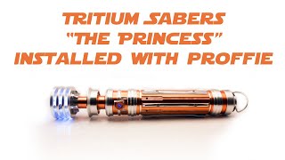 Tritium Sabers quotThe Princessquot Leia Lightsaber Installed with Proffie [upl. by Ynnod]