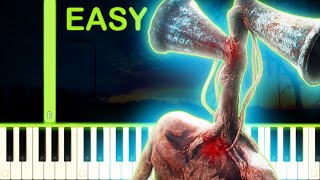 RUN AWAY  Siren Head Song  EASY Piano Tutorial [upl. by Ailemac]