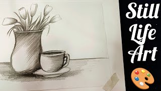 still life art  how to draw a still life art  still life shading [upl. by Joachim]