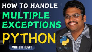 HOW TO HANDLE MULTIPLE EXCEPTIONS IN PYTHON PROGRAMMING  EXCEPTION HANDLING [upl. by Attenrad157]