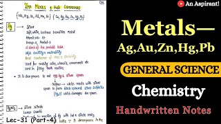 Chemistry  Chapter 6 Metals amp its compounds  Lec31 Part4 General Science [upl. by Nawrocki]