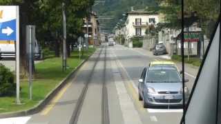 Trains in Italy Rhätische Bahn Bernina Railway Cab view Tirano departure [upl. by Krysta]