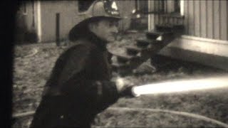 1960 BW 16mm film  Lyndon Volunteer Fire Department  House Burn Training [upl. by Miett]