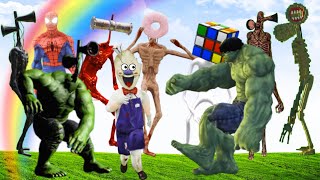 Harley Quinn vs CatNap vs Siren Head Lava vs Rainbow Friends vs Spiderman vs Siren Gold999 vs Hulk [upl. by Radloff232]