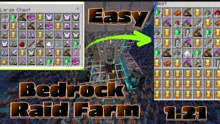 Easy Raid Farm in BEDROCK EDITION  121 2024 [upl. by Stavro]