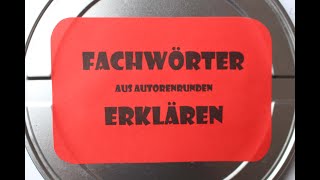 Fachwörter aus Autorenrunden erklären [upl. by Reeba]