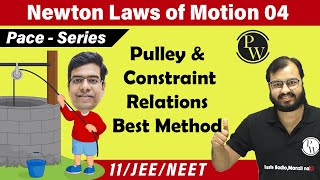 NLM 04  Pulley  Movable Pulley Constraint Relations  Mechanical Advantage  11  NEET IIT JEE [upl. by Amarillis590]