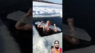 Swyming in tah ice water winter sizentrending shorts ice viralshort viral🔥🔥🔥😲😲😲 [upl. by Hunsinger]