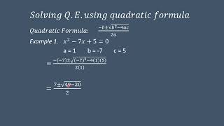 Vlog 098 Solving Q E by quadratic formula [upl. by Nabroc]