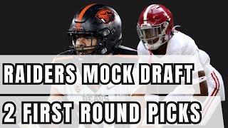 Las Vegas Raiders Mock Draft 30 2 First Round Picks [upl. by Ynwat]