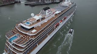 Viking cruises Saturn departs Portsmouth UK this evening 11042024 [upl. by Ylrebmi]