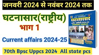 Current affairs 2024 घटनासार 2024 uppcs bpsc 70thbpsc roaro2024 [upl. by Agarhs584]