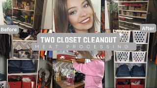 SMALL HOUSE  ORGANIZE amp DECLUTTER  TWO CLOSETS  meat processing [upl. by Mercorr]