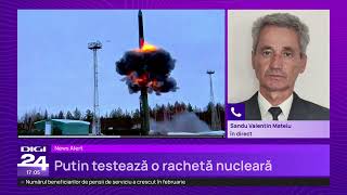 Rusia a testat o rachetă nucleară a doua zi după discursul în care Putin a amenințat Occidentul [upl. by Yoc531]