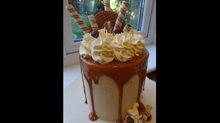 Caramel Latte Drip Cake   How to [upl. by Etteuqal]